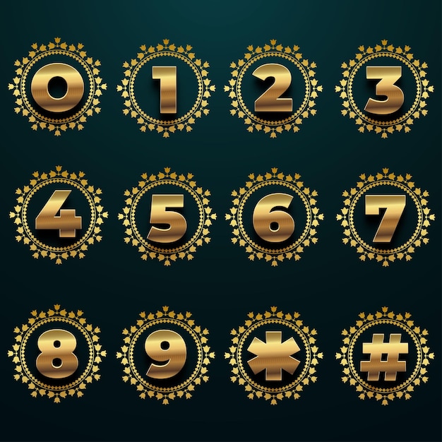 Luxury gold metal alphabet letter logo set
