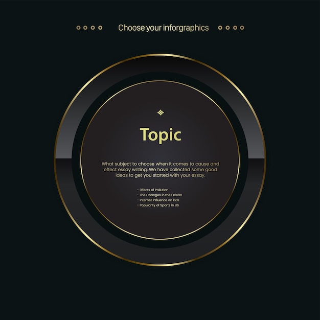 luxury golden multipurpose infographic design and template with three options and premium gold