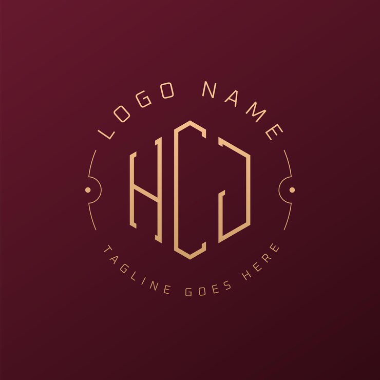 Vektör luxury hcj logo design elegant letter hcj monogram logo minimalist polygon hcj logo design template