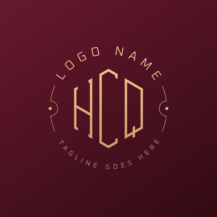 Vektör luxury hcq logo design elegant letter hcq monogram logo minimalist polygon hcq logo design template
