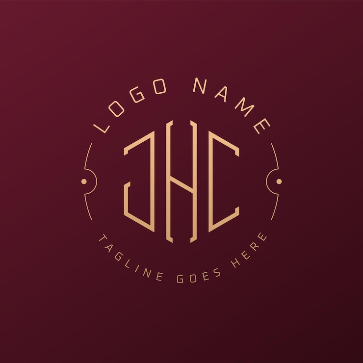 Vektör luxury jhc logo design elegant letter jhc monogram logo minimalist polygon jhc logo design template