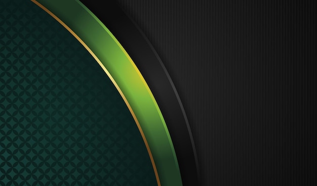 luxury layers green black abstract background with lines effect background vector illustration
