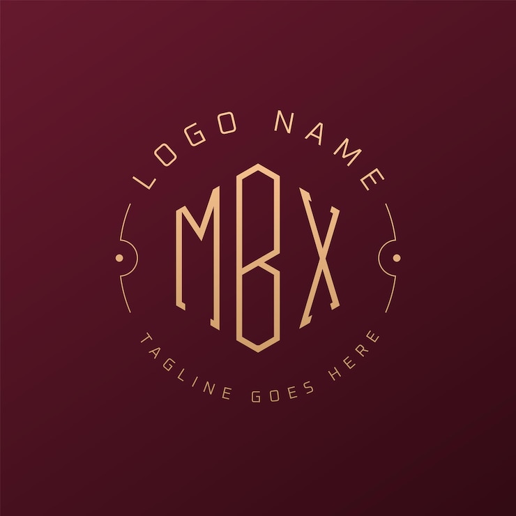 Vektör luxury mbx logo design elegant letter mbx monogram logo minimalist polygon mbx logo design template