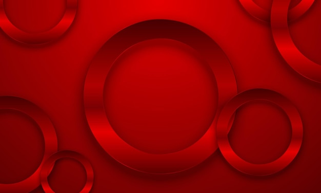 Luxury metallic red circle with shadow. Design for a business advert of anniversary.