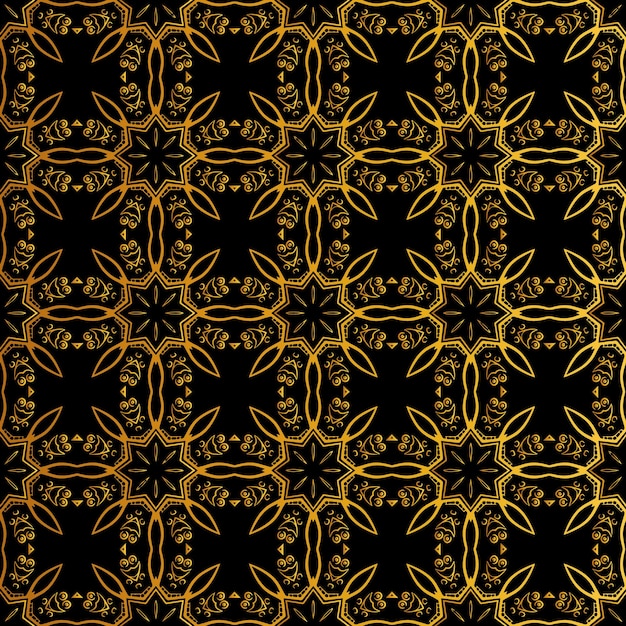 Luxury ornamental black and gold pattern