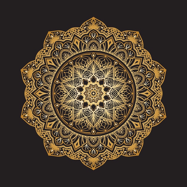 Luxury ornamental mandala islamic decoration floral gold