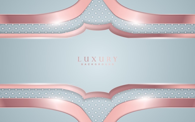 Luxury overlap white background with rose gold element decoration