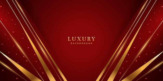 Luxury red with golden line background Modern abstract geometric elegant