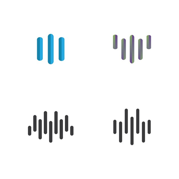 Lydbølge illustration logo vektor ikon skabelon