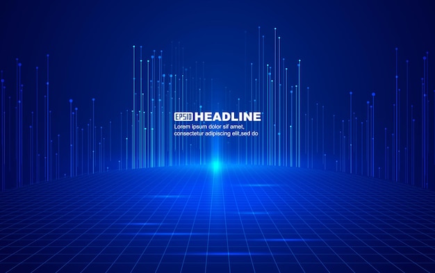 Lysande spiral med uppåtgående linje, vektorbakgrund med stordata för internetteknik