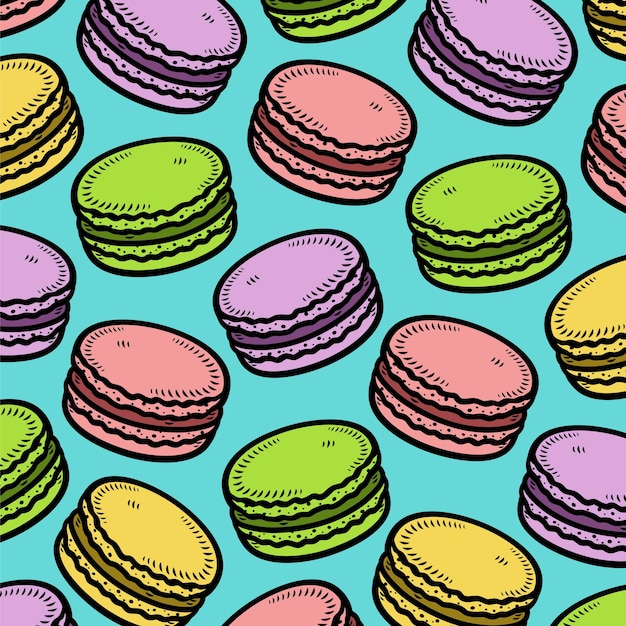 macaroon background pattern set collection icon macaroon vector