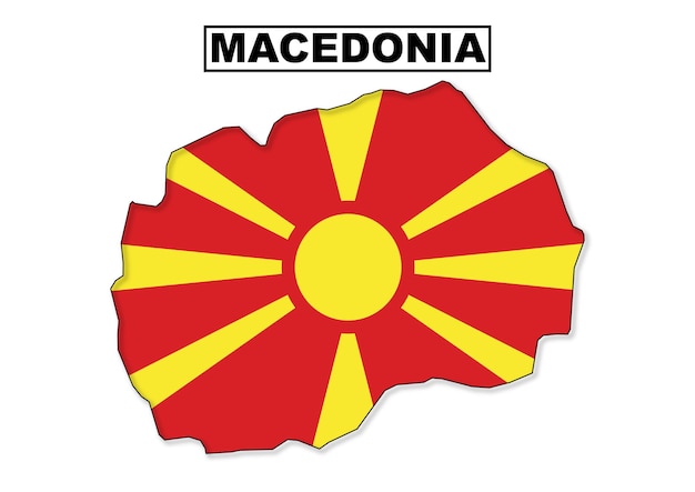 Macedonia flag map in vector