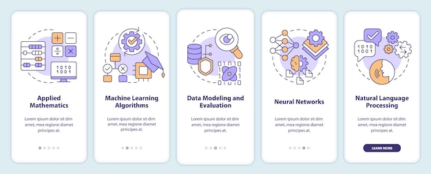 machine learning engineer skills onboarding mobile app screen