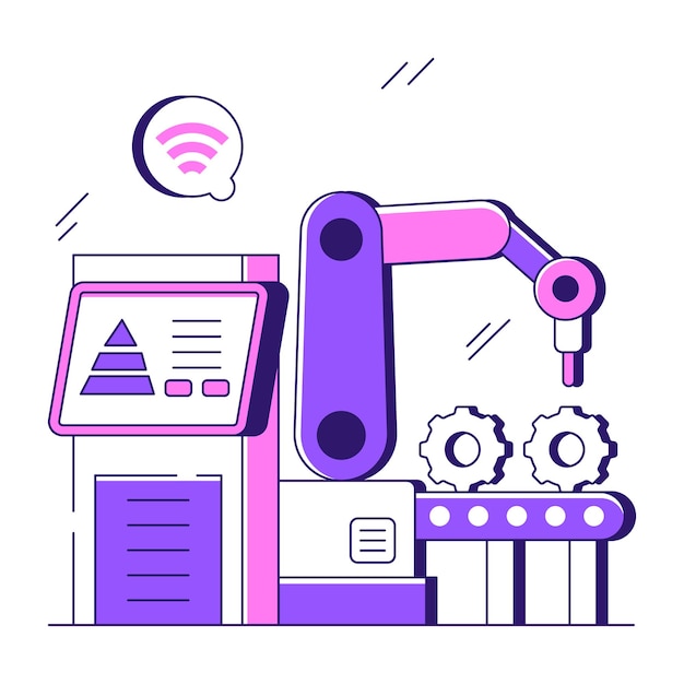 Machine learning icon editable vector