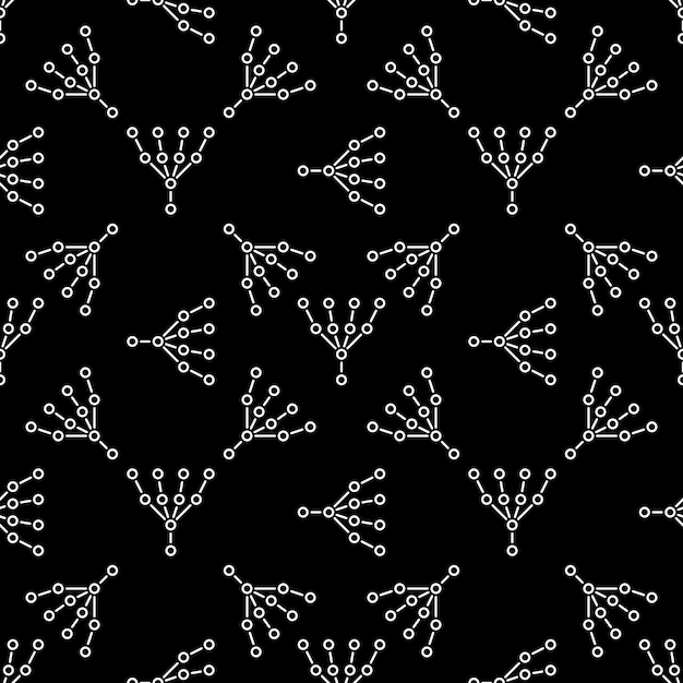 machine learning neural network vector dark line seamless pattern