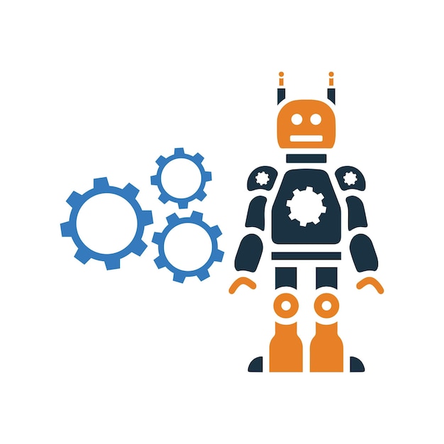 machine Robot icon Simple editable vector graphics