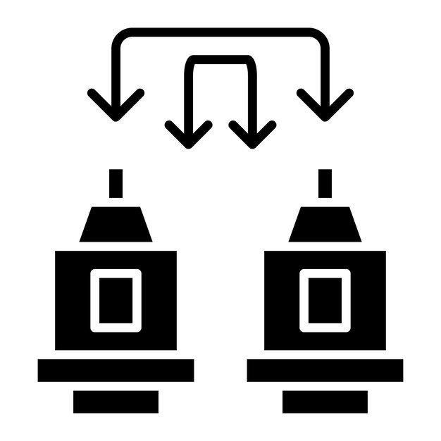 Machine to Machine Glyph Solid Black Illustration