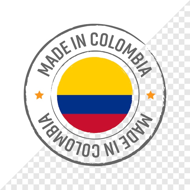 made in colombia stamp flag badge logo vector illustration