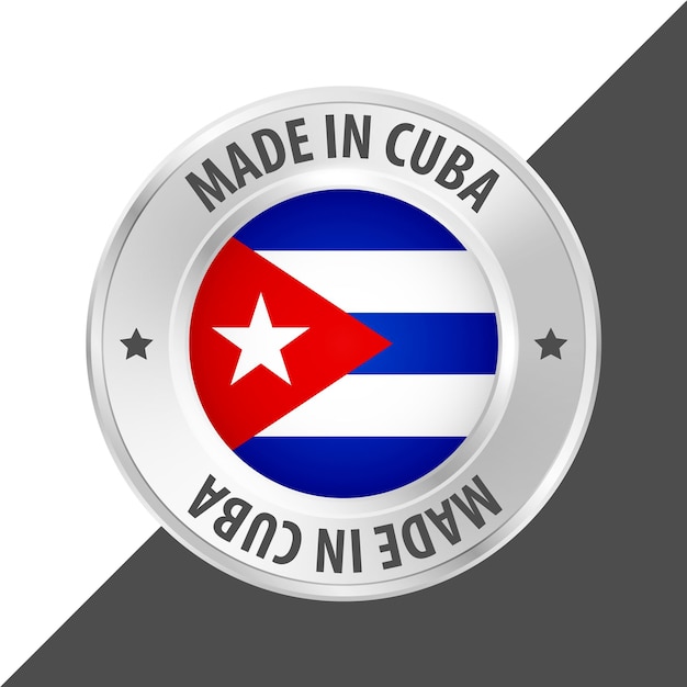 Made in Cuba stamp flag badge logo vector illustration