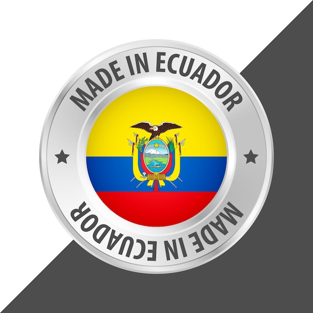 Made in Ecuador stamp flag badge logo vector illustration