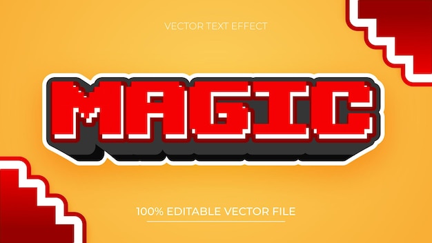 magic editable text effect in classic pixel style