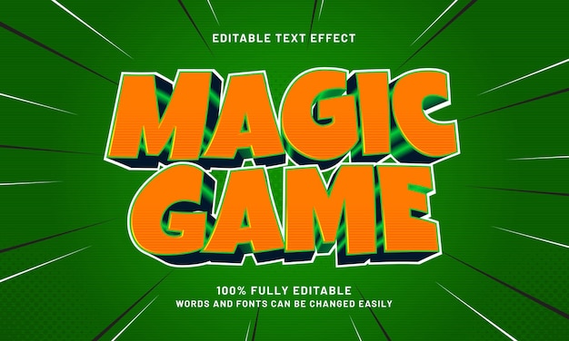 magic game editable text effects with a kids and games theme
