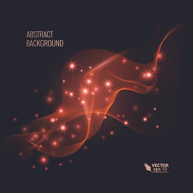 Magic glowing effect on dark background for your design, abstract effect.