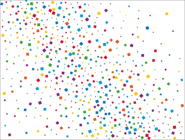 magic rainbow squares confetti vector illustration