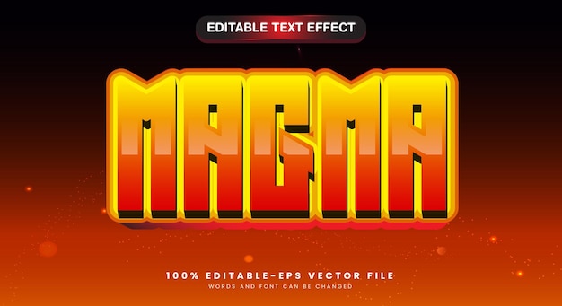 magma 3d editable text effect template with lava fluid style