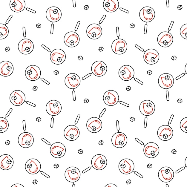 magnifier and blood with glucose vector diabetic linear pattern