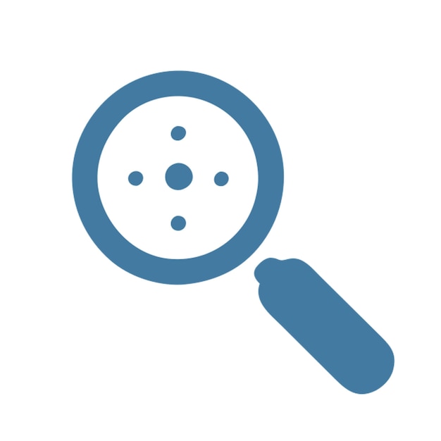 magnifying glass icon colored shapes gradient