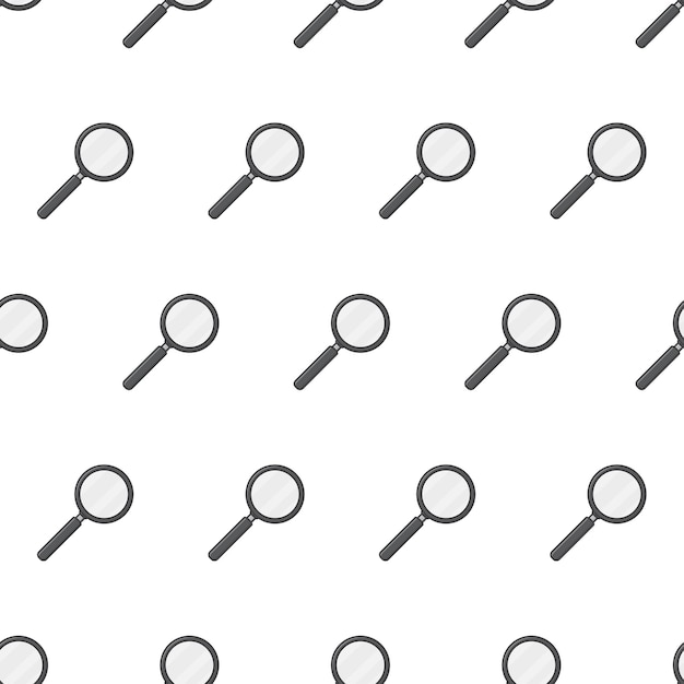 Magnifying Glass Seamless Pattern  . Magnifier Theme   Illustration