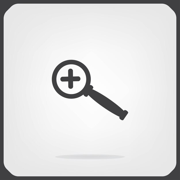 Magnifying glass symbol Vector illustration on gray background Eps 10