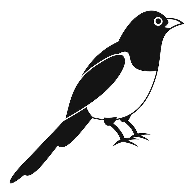 Magpie bird icon Simple illustration of magpie bird vector icon for web design isolated on white background