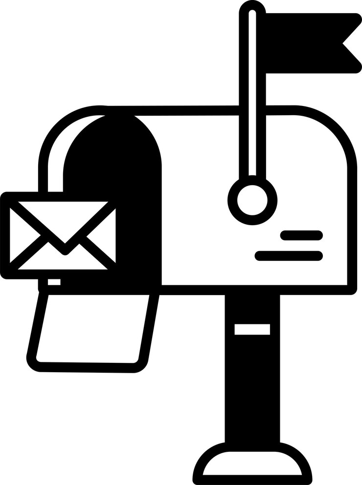 Vektör mail box glyph and line vector illustration