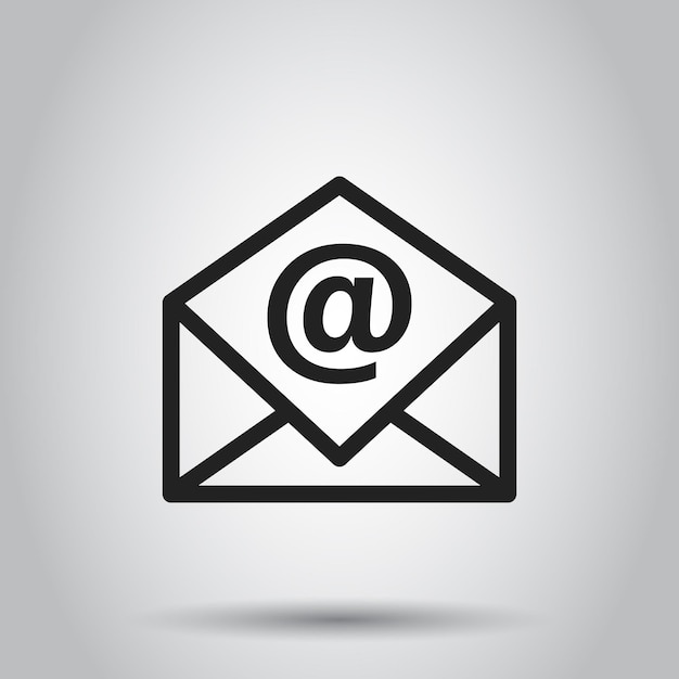 Mail envelope vector icon Email flat vector illustration Email business concept pictogram on white background
