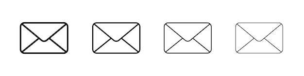 Mail icon Outline sign symbol set