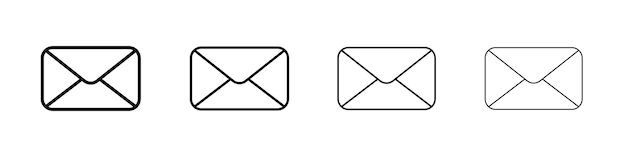 Mail icon Outline sign symbol set