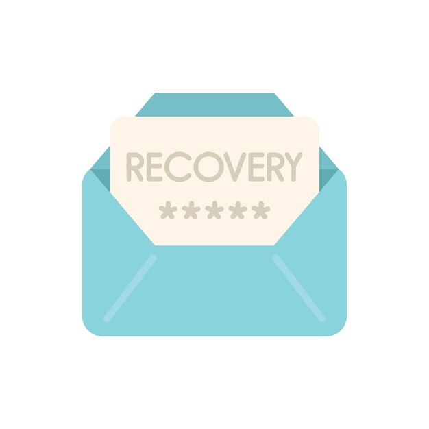 mail recovery icon flat vector ui page web log isolated