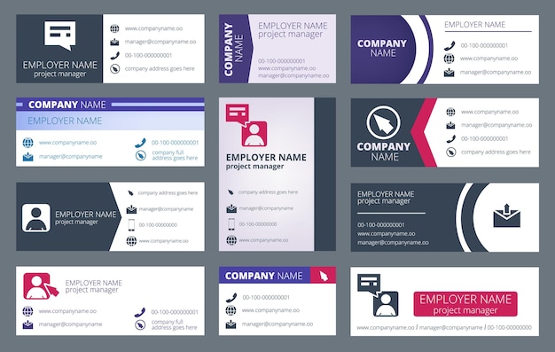 mail signature individual text web mailing interface individualize signature forms vector template illustration of profile contact ui emailing user card
