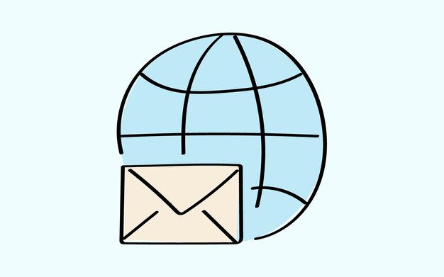 mail the icon doodle icon doodle drawing letter send a message receive a letter an email