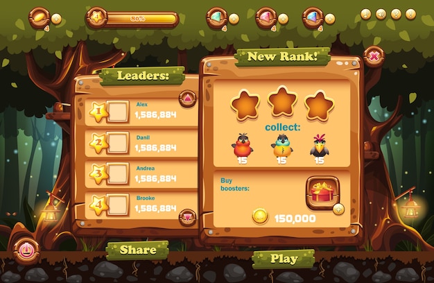 making the screen to the computer game magic forest with windows leader
