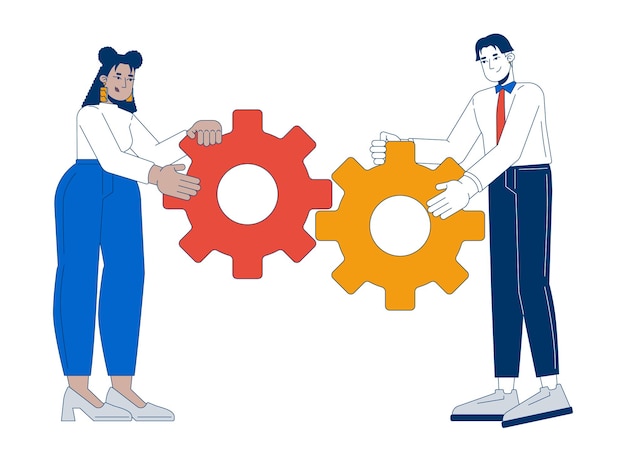Making things happen 2D illustration concept