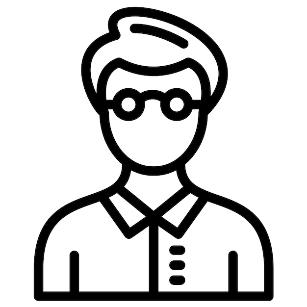 Male Professor vector icon illustration of Learning iconset