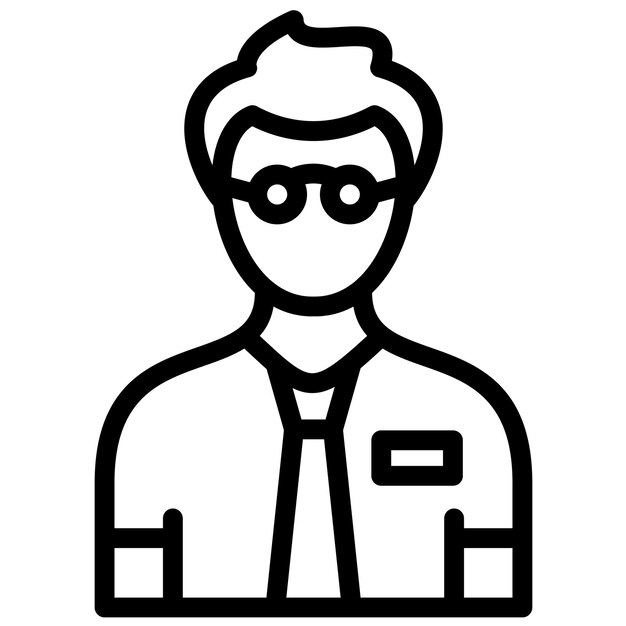 Male Professor vector icon illustration of School iconset