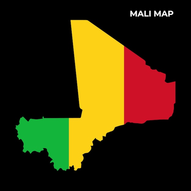 Mali National Flag Map Design Illustration Of Mali Country Flag Inside The Map vector image