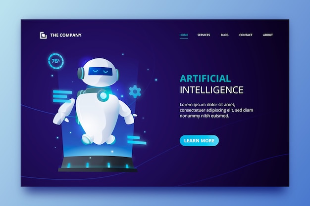 Mall för landningssida för artificiell intelligens