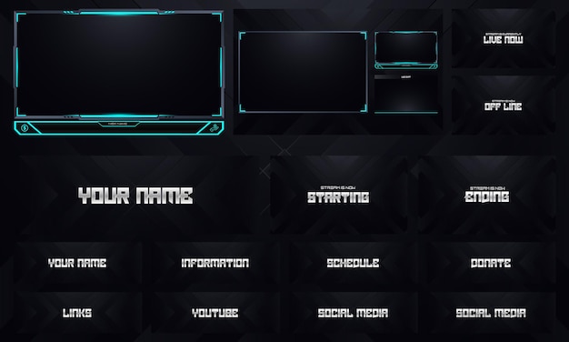 Mall för Twitch Overlay-livestreamset