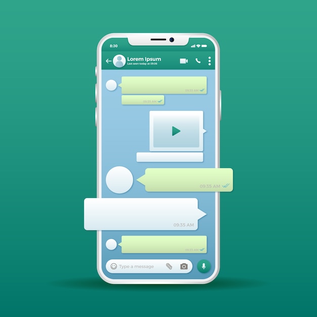 Mall för whatsapp-chatt med lutning