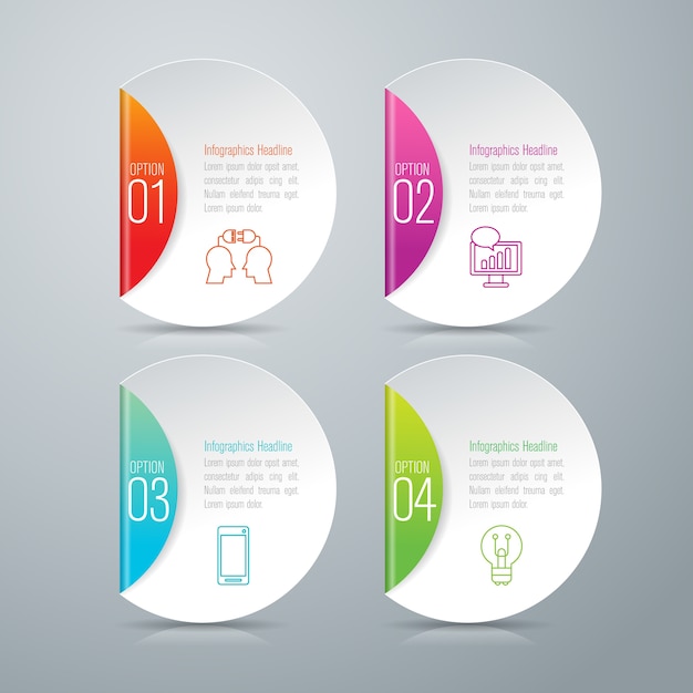 Mall med alternativ för abstrakta infografik